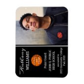 Basketball Player Foto Black | Weißer Abschluss Magnet (Vertikal)