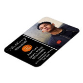 Basketball Player Foto Black | Weißer Abschluss Magnet (Linke Seite)