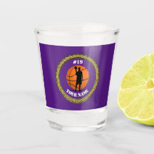 Basketball-Player für Shot Glass - Name und Nummer