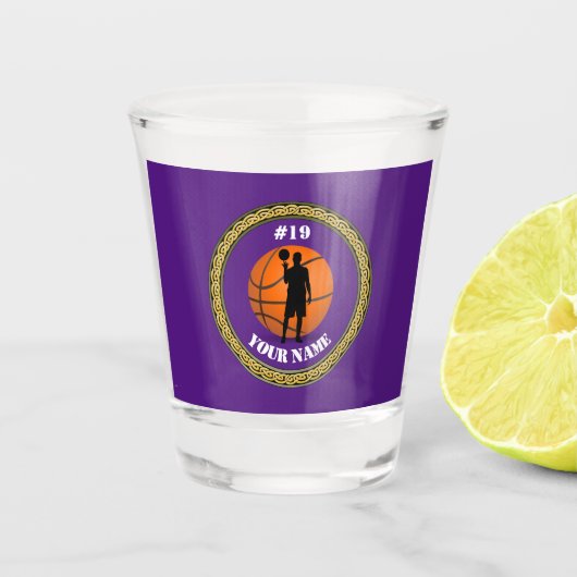 Basketball-Player für Shot Glass - Name und Nummer Schnapsglas (Vorderseite)