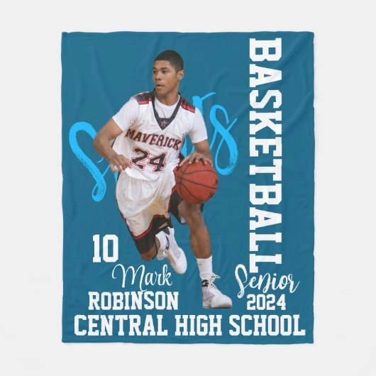 Basketball Player Game Foto Fleecedecke (Vorderseite)