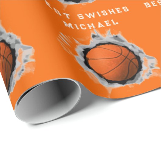 Basketball Player Geschenkpapier (Rolleneckpunkt)