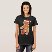 Basketball Player Gingerbrei Weihnachten T-Shirt (Vorne ganz)