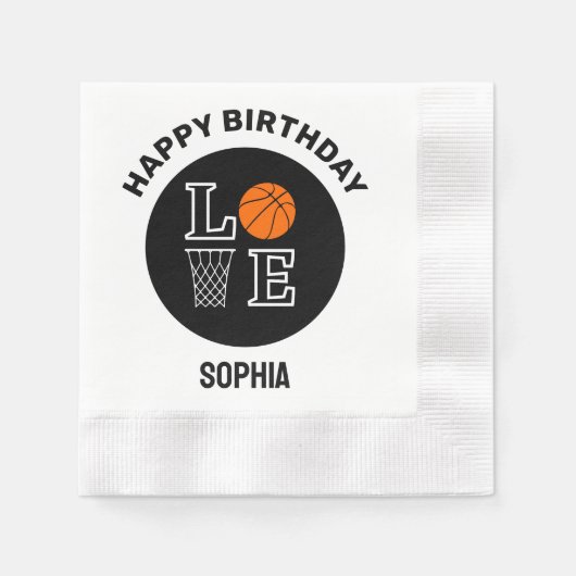 Basketball Player Girl, Basketball Girl Birthday Serviette (Vorderseite)
