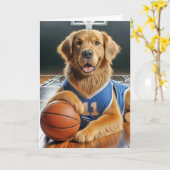 Basketball Player Goldener Retriever für Vater Karte (Gelbe Blume)