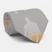 Basketball Player Grafik-Sport-Necktie Gray Krawatte (Gerollt)
