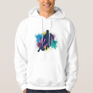 Basketball-Player grungy Color Splashes Hoodie