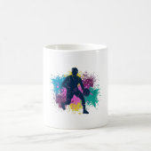 Basketball-Player grungy Color Splashes Kaffeetasse (Mittel)