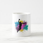 Basketball-Player grungy Color Splashes Kaffeetasse (Mittel)