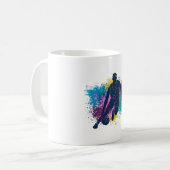 Basketball-Player grungy Color Splashes Kaffeetasse (Vorderseite Links)