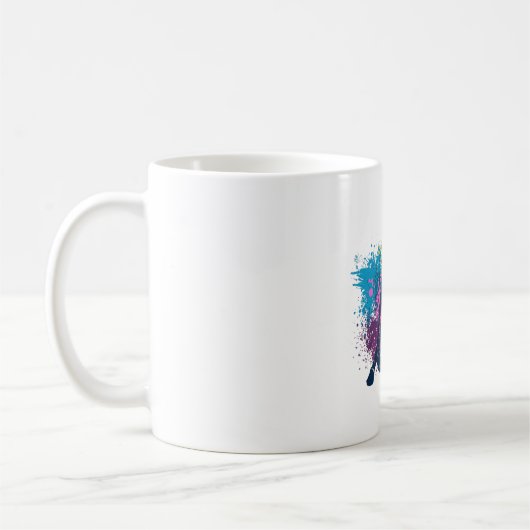 Basketball-Player grungy Color Splashes Kaffeetasse (Links)