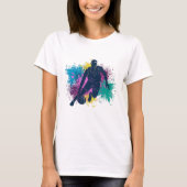 Basketball-Player grungy Color Splashes T-Shirt (Vorderseite)