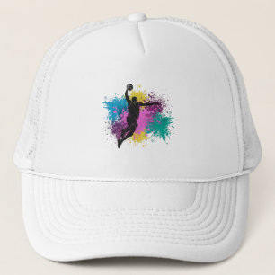 Basketball-Player grungy Color Splashes Truckerkappe