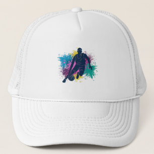Basketball-Player grungy Color Splashes Truckerkappe