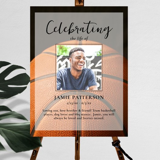 Basketball Player Life Celebration Foto Beerdigung Poster