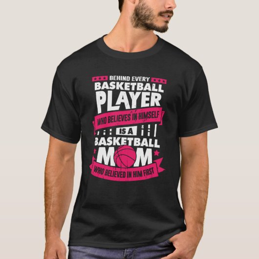 Basketball Player Mama Mutter Geschenk T-Shirt (Vorderseite)