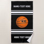 Basketball Player Name Number Team Name Custom Strandtuch (Vorderseite)
