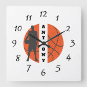 Basketball Player Personalisiert Square Uhr (Vorderseite)