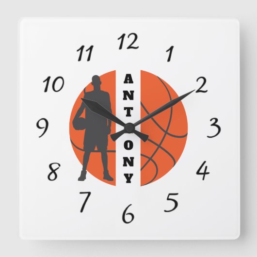 Basketball Player Personalisiert Square Uhr (Vorderseite)