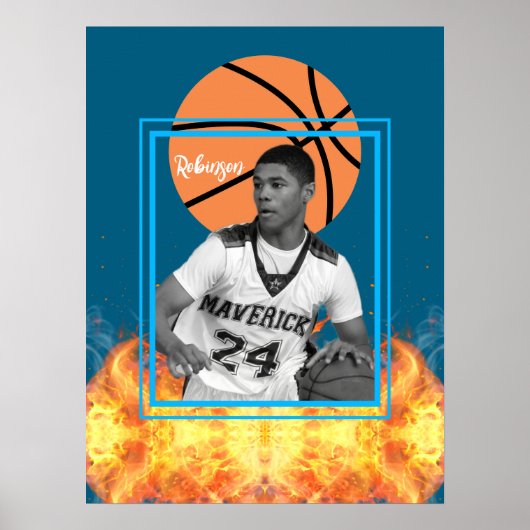 Basketball Player Personalisiertes Foto Poster (Vorne)