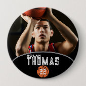 Basketball Player Personalized Picture Name Number Button (Vorderseite)