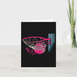 Basketball Player Pink Ribbon Brustkrebs Awaren Karte