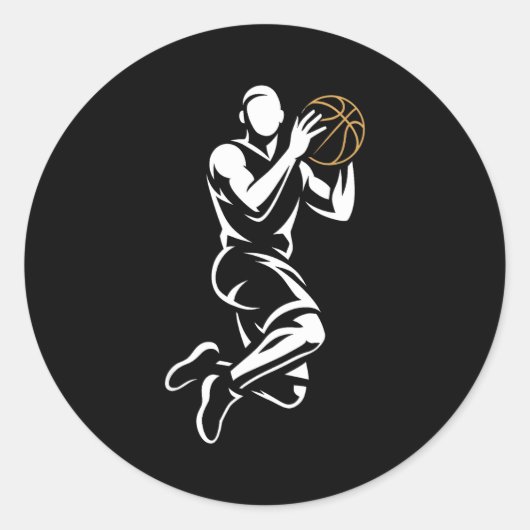 Basketball Player Runder Aufkleber (Vorderseite)
