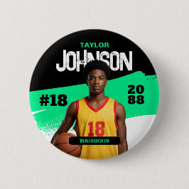 Basketball Player Senior Night Custom Photo Sports Button