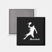 Basketball-Player-Silhouette in Bewegung 2 Magnet (Vorderseite/Rückseite)