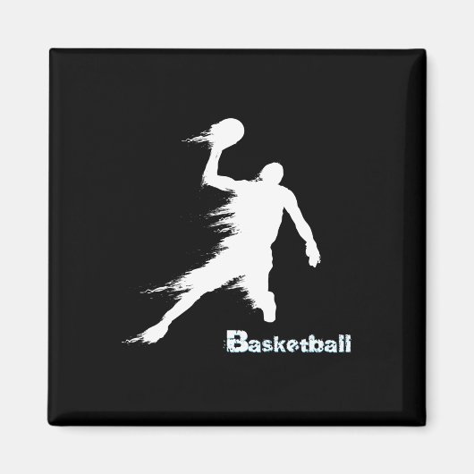 Basketball-Player-Silhouette in Bewegung 2 Magnet (Vorne)
