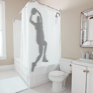 Basketball Player Silhouette Schatten im Hintergru Duschvorhang