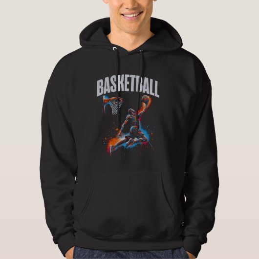 Basketball Player Slam Dunk Artwork Hoodie (Vorderseite)