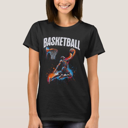 Basketball Player Slam Dunk Artwork T-Shirt (Vorderseite)