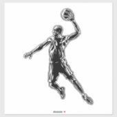Basketball Player Slam Dunk Dunkles Design Aufkleber (Blatt)