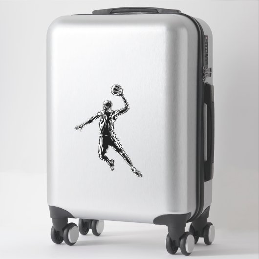 Basketball Player Slam Dunk Dunkles Design Aufkleber (Koffer)