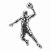 Basketball Player Slam Dunk Dunkles Design Aufkleber (Vorderseite)