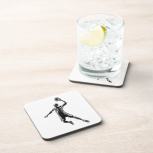 Basketball Player Slam Dunk Dunkles Design Getränkeuntersetzer