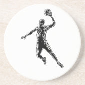 Basketball Player Slam Dunk Dunkles Design Getränkeuntersetzer (Vorne)