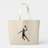 Basketball Player Slam Dunk Dunkles Design Jumbo Stoffbeutel (Rückseite)