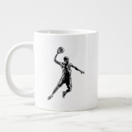 Basketball Player Slam Dunk Dunkles Design Jumbo-Tasse