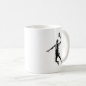 Basketball Player Slam Dunk Dunkles Design Kaffeetasse (VorderseiteRechts)