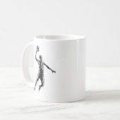 Basketball Player Slam Dunk Dunkles Design Kaffeetasse (Vorderseite Links)
