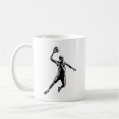 Basketball Player Slam Dunk Dunkles Design Kaffeetasse (Links)