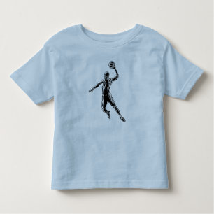 Basketball Player Slam Dunk Dunkles Design Kleinkind T-shirt
