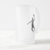 Basketball Player Slam Dunk Dunkles Design Mattglas Bierglas (VorderseiteRechts)