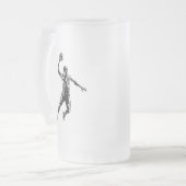 Basketball Player Slam Dunk Dunkles Design Mattglas Bierglas (Vorderseite Links)