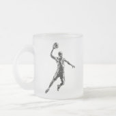 Basketball Player Slam Dunk Dunkles Design Mattglastasse (Links)