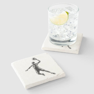 Basketball Player Slam Dunk Dunkles Design Steinuntersetzer