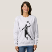 Basketball Player Slam Dunk Dunkles Design Sweatshirt (Vorne ganz)