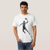Basketball Player Slam Dunk Dunkles Design T-Shirt (Vorne ganz)